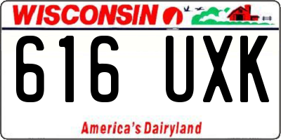 WI license plate 616UXK