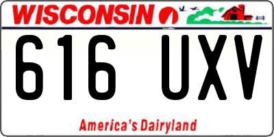 WI license plate 616UXV