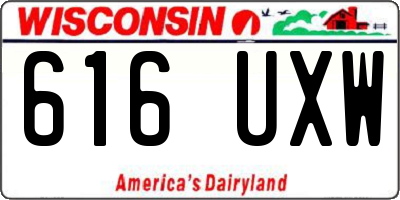 WI license plate 616UXW