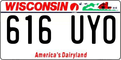 WI license plate 616UYO