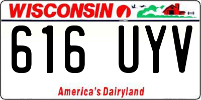 WI license plate 616UYV