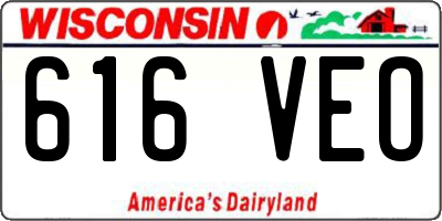 WI license plate 616VEO