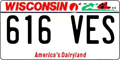 WI license plate 616VES
