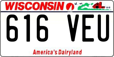 WI license plate 616VEU