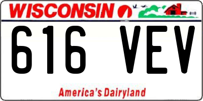 WI license plate 616VEV