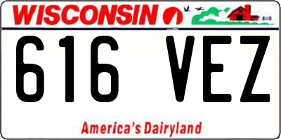 WI license plate 616VEZ