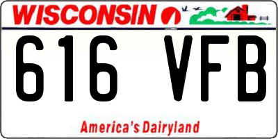 WI license plate 616VFB