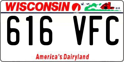 WI license plate 616VFC