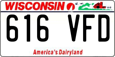WI license plate 616VFD