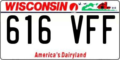 WI license plate 616VFF