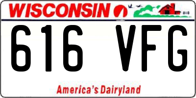 WI license plate 616VFG