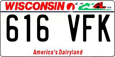 WI license plate 616VFK