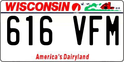WI license plate 616VFM