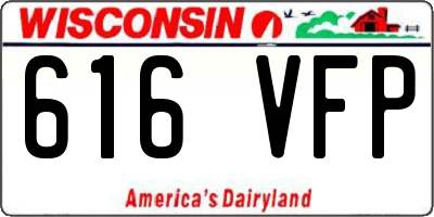 WI license plate 616VFP