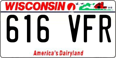 WI license plate 616VFR