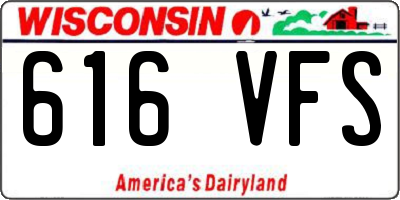 WI license plate 616VFS