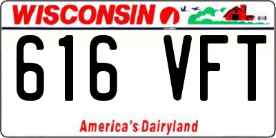 WI license plate 616VFT
