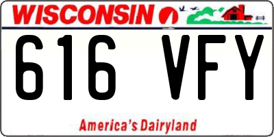 WI license plate 616VFY