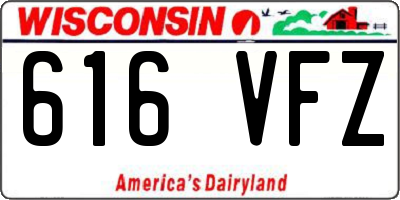 WI license plate 616VFZ
