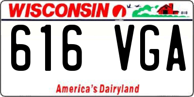 WI license plate 616VGA