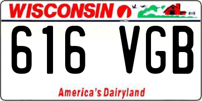 WI license plate 616VGB