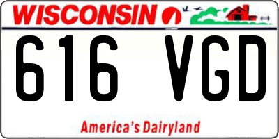 WI license plate 616VGD