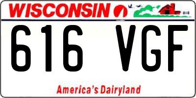 WI license plate 616VGF