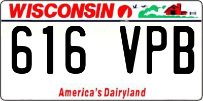 WI license plate 616VPB