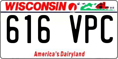WI license plate 616VPC