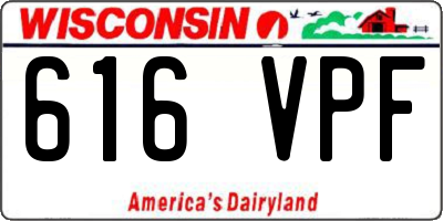WI license plate 616VPF