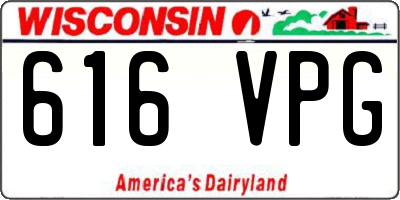 WI license plate 616VPG