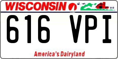 WI license plate 616VPI