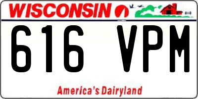 WI license plate 616VPM