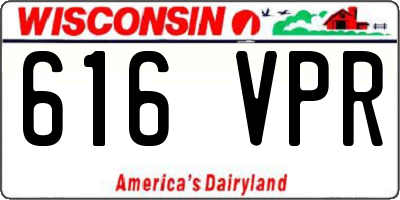 WI license plate 616VPR