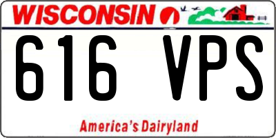 WI license plate 616VPS