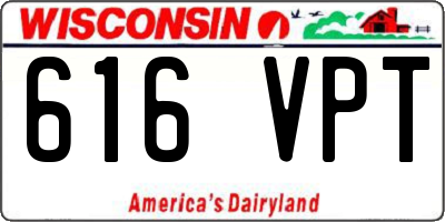 WI license plate 616VPT