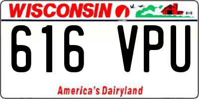 WI license plate 616VPU