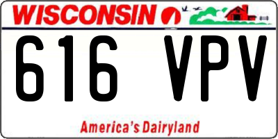 WI license plate 616VPV