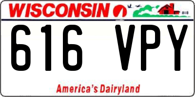 WI license plate 616VPY