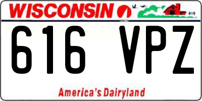 WI license plate 616VPZ