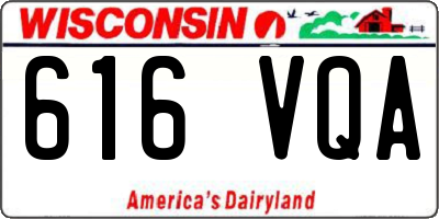 WI license plate 616VQA