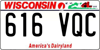 WI license plate 616VQC