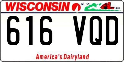 WI license plate 616VQD
