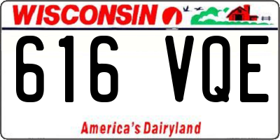 WI license plate 616VQE