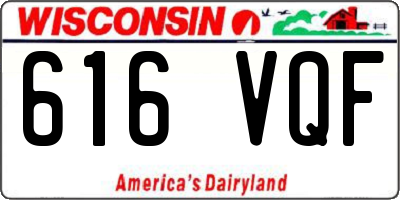 WI license plate 616VQF