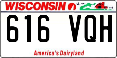 WI license plate 616VQH