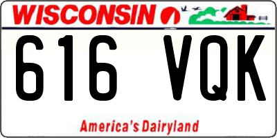 WI license plate 616VQK