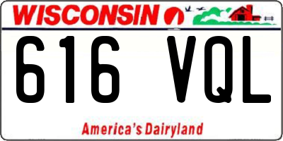 WI license plate 616VQL