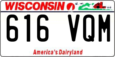 WI license plate 616VQM