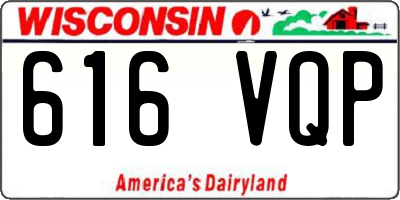 WI license plate 616VQP